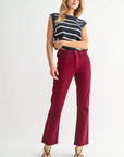 Cherry Red Cropped Bootcut - Chatsworth Boutique