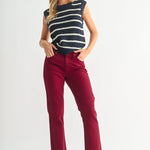 Cherry Red Cropped Bootcut - Chatsworth Boutique