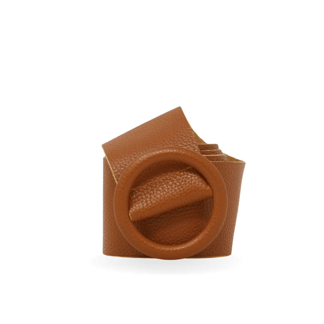 Circle Buckle Leather Belt - Chatsworth Boutique
