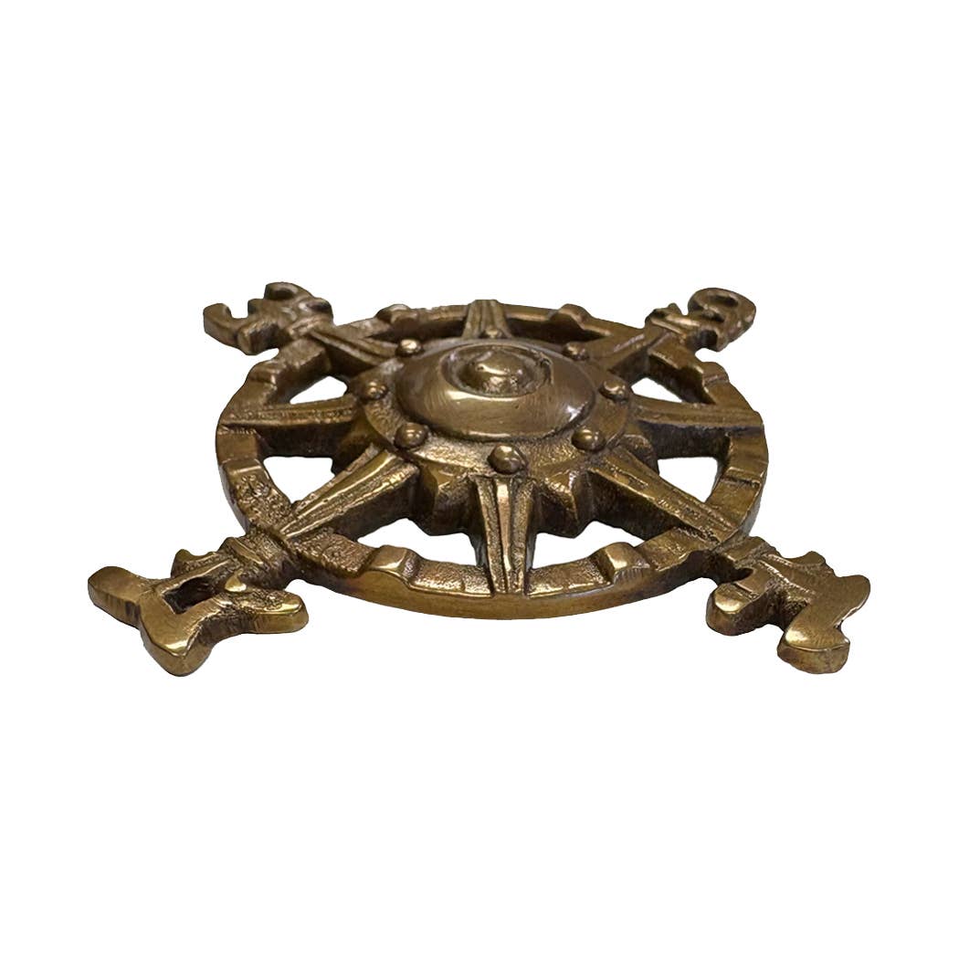 Compass Antiqued Brass Paperweight - Chatsworth Boutique