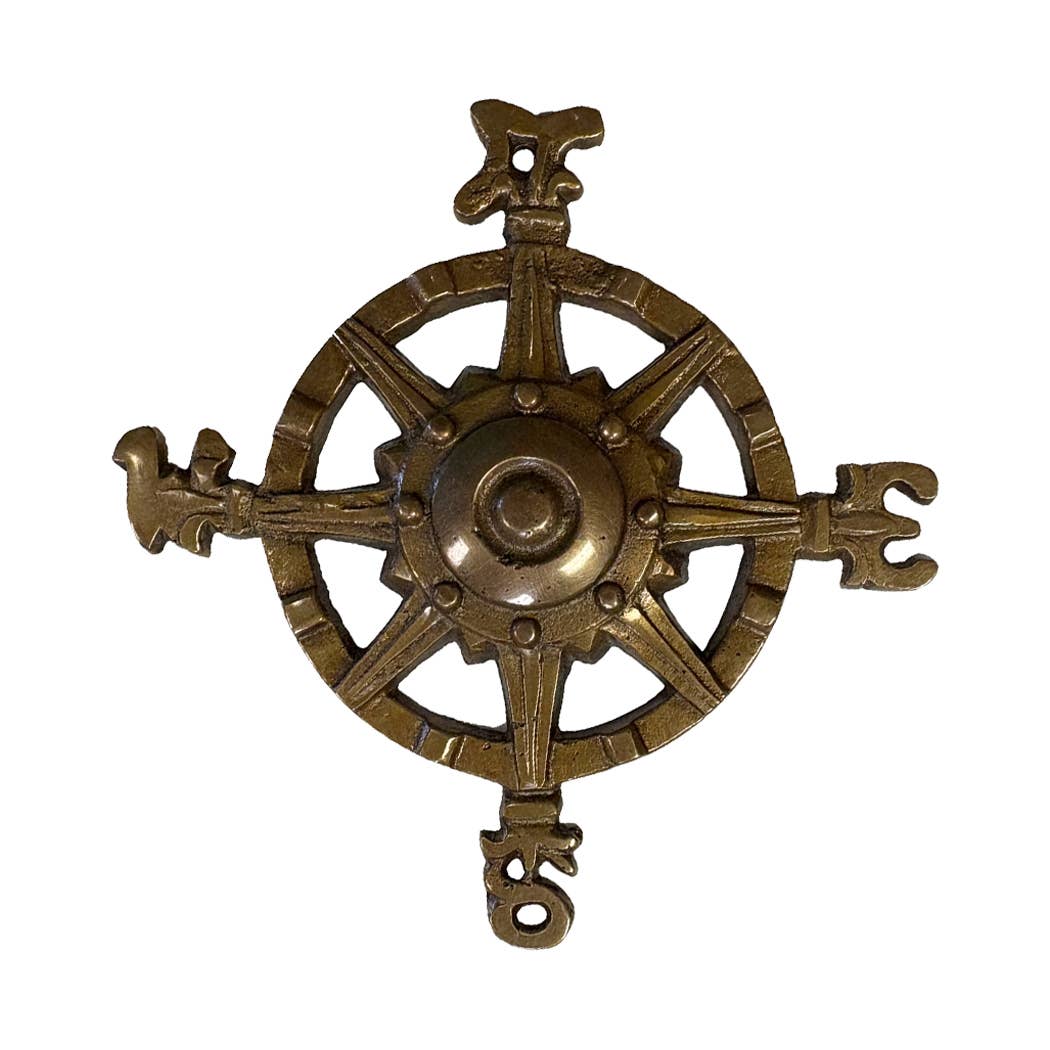 Compass Antiqued Brass Paperweight - Chatsworth Boutique