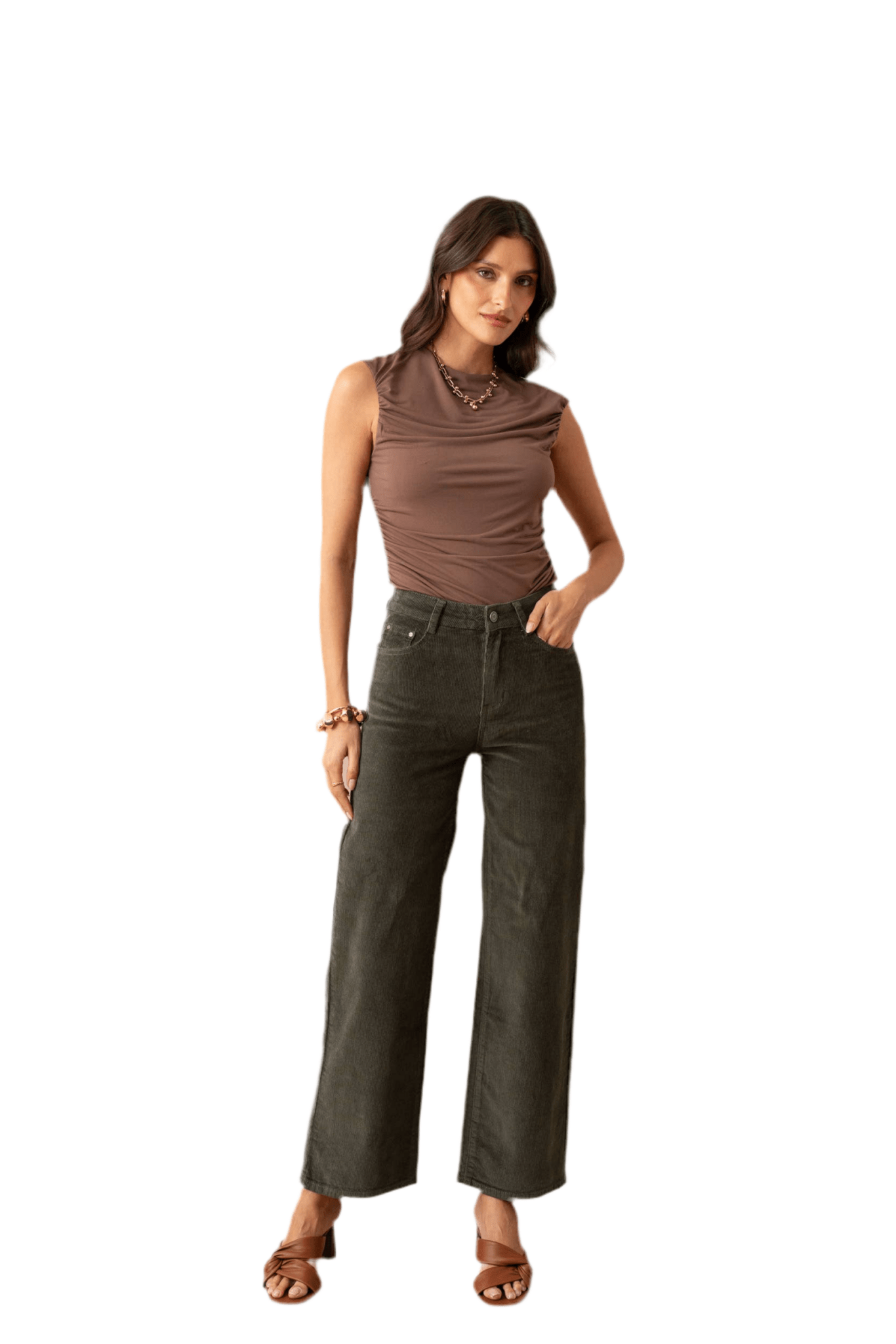 Corduroy Wide Leg Crop - Chatsworth Boutique