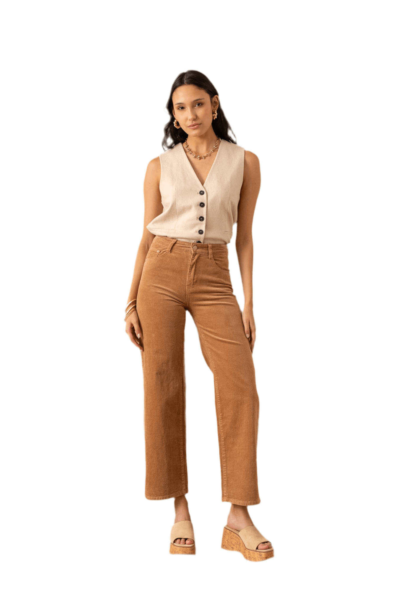 Corduroy Wide Leg Crop - Chatsworth Boutique
