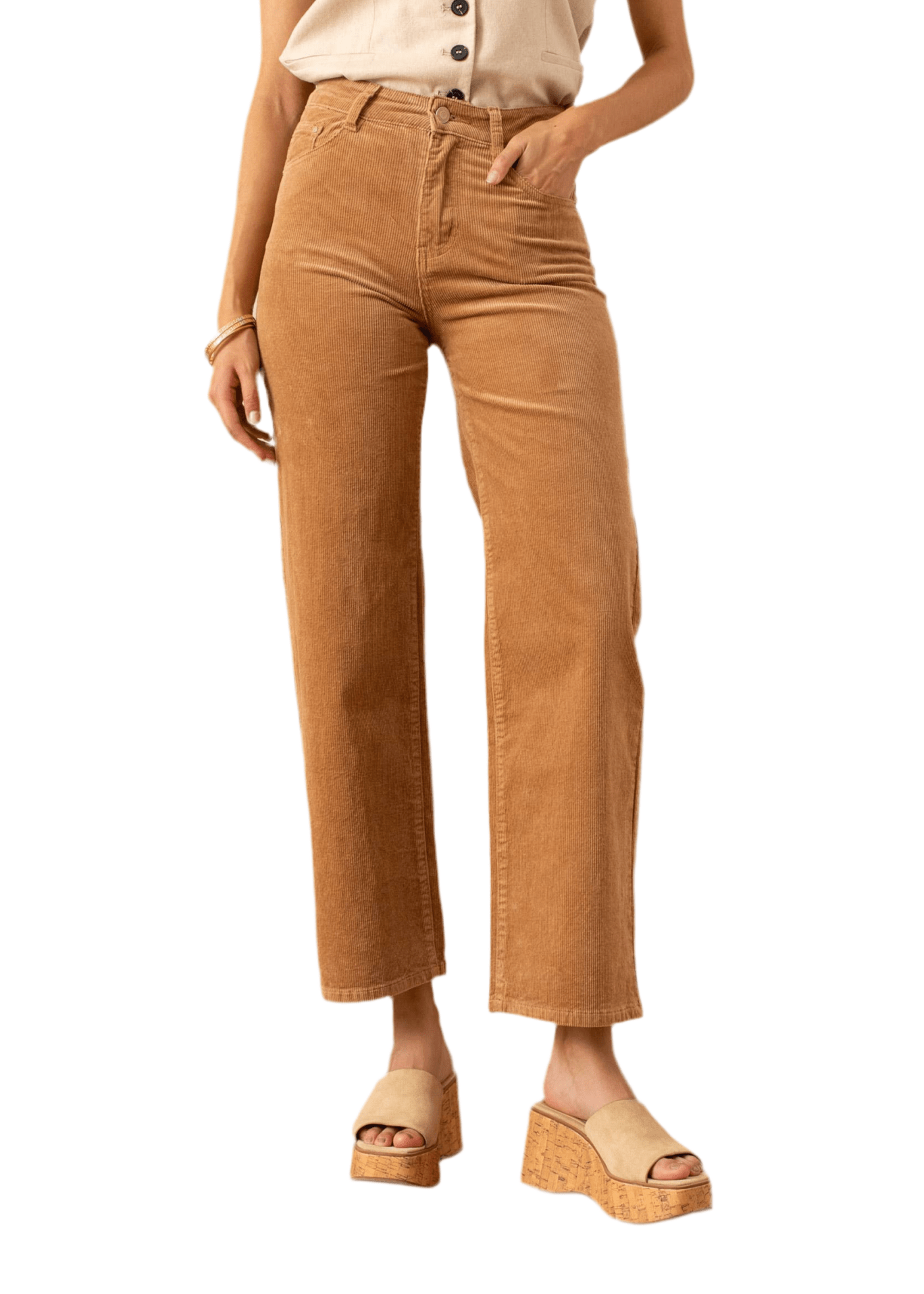 Corduroy Wide Leg Crop - Chatsworth Boutique