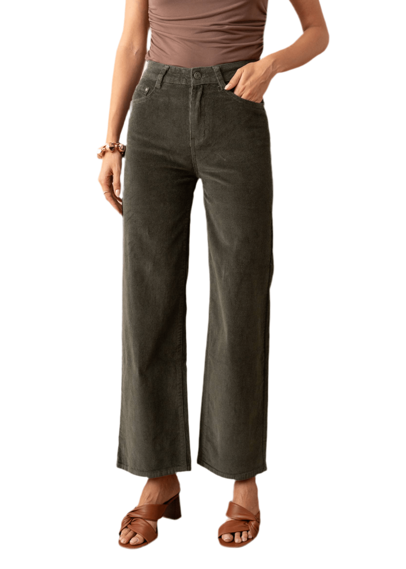 Corduroy Wide Leg Crop - Chatsworth Boutique
