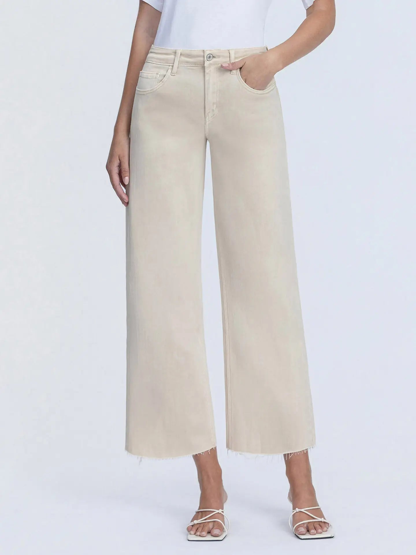 Cream Wide Leg Crop - Chatsworth Boutique