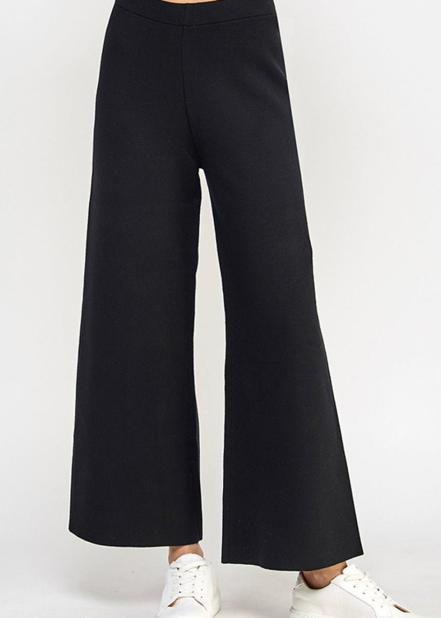 Cropped Wide Sweater Pants - Chatsworth Boutique