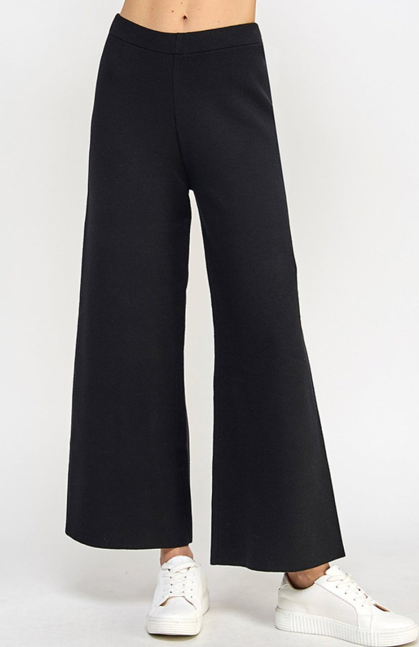 Cropped Wide Sweater Pants - Chatsworth Boutique