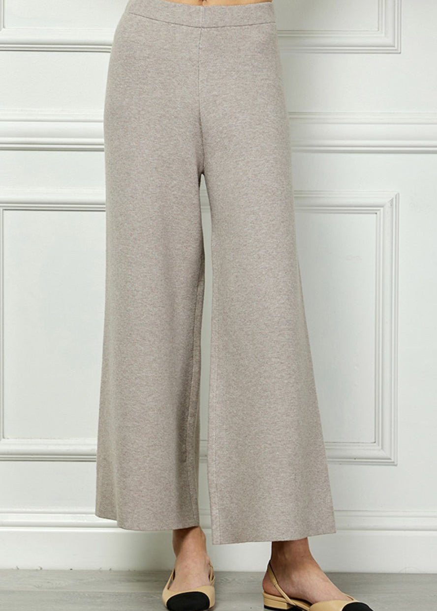 Cropped Wide Sweater Pants - Chatsworth Boutique