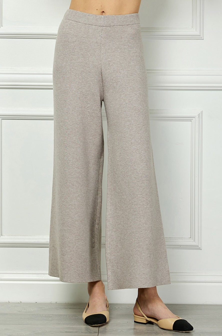 Cropped Wide Sweater Pants - Chatsworth Boutique