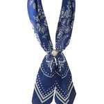 Navy Accented Pearl Paisley Scarf - The Katie Kollective