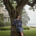 Navy/Charcoal Floral Pattern Mini, Detail - Azura