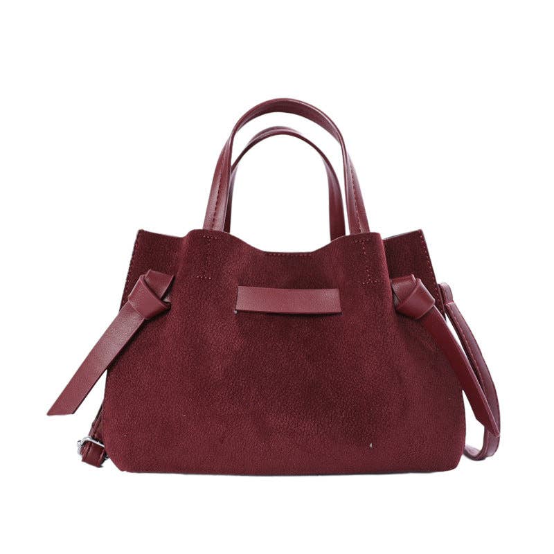 Suede Mini Trapeze Bag with Crossbody Strap, view 13