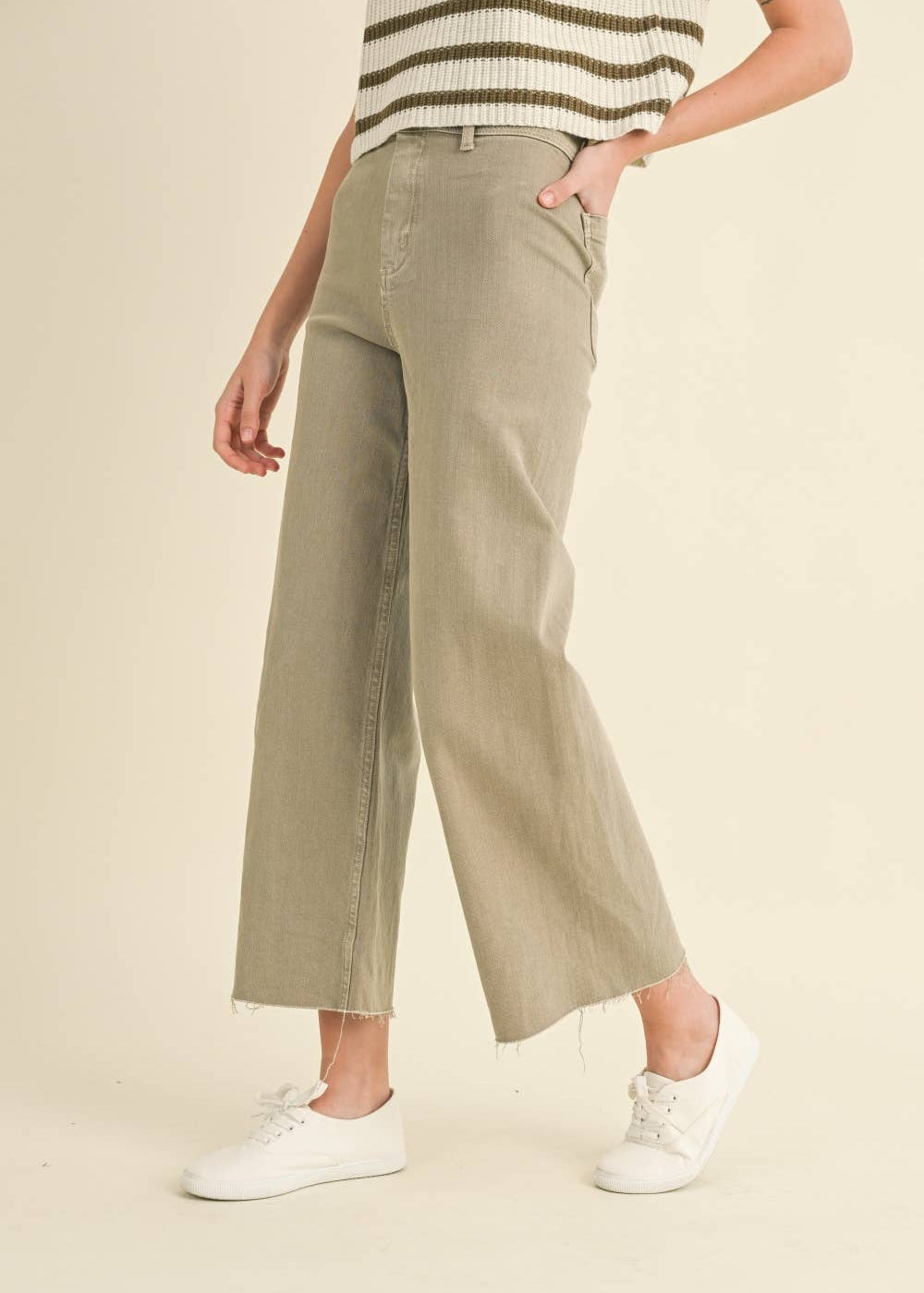Straight Wide Leg Denim Stone