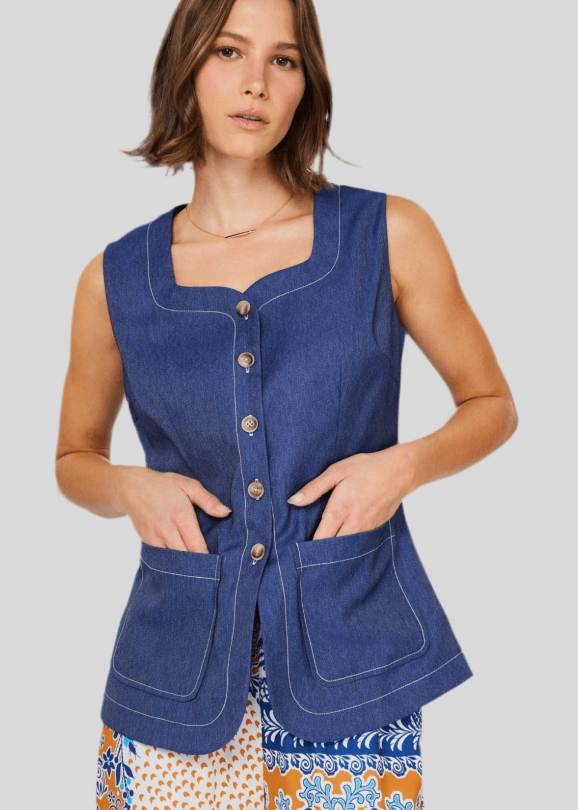 Denim Vest Top - Chatsworth Boutique