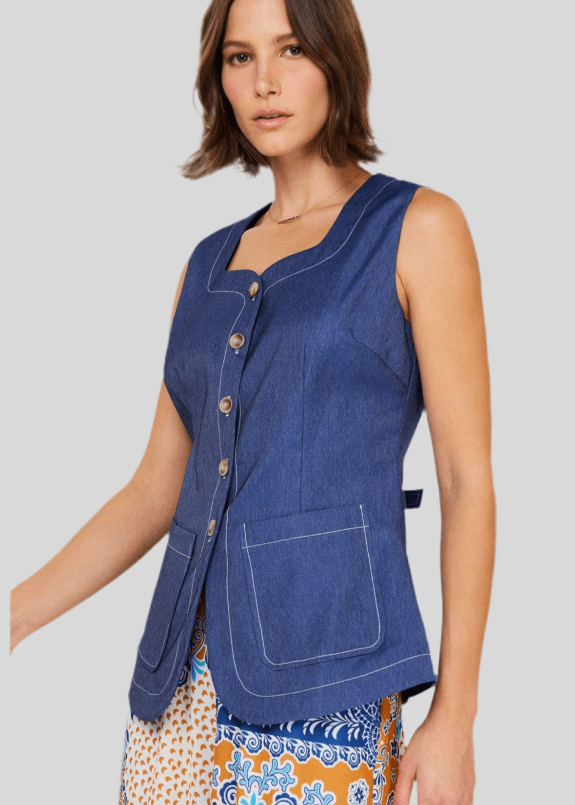 Denim Vest Top - Chatsworth Boutique