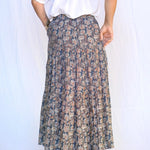 Indigo Tiered Maxi Skirt, Dolma - front view