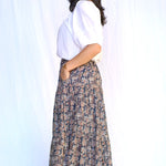 Indigo Tiered Maxi Skirt, Dolma - side view