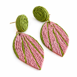 Palm Leaf Raffia Statement Earrings - HAVEN + FAYE Collective