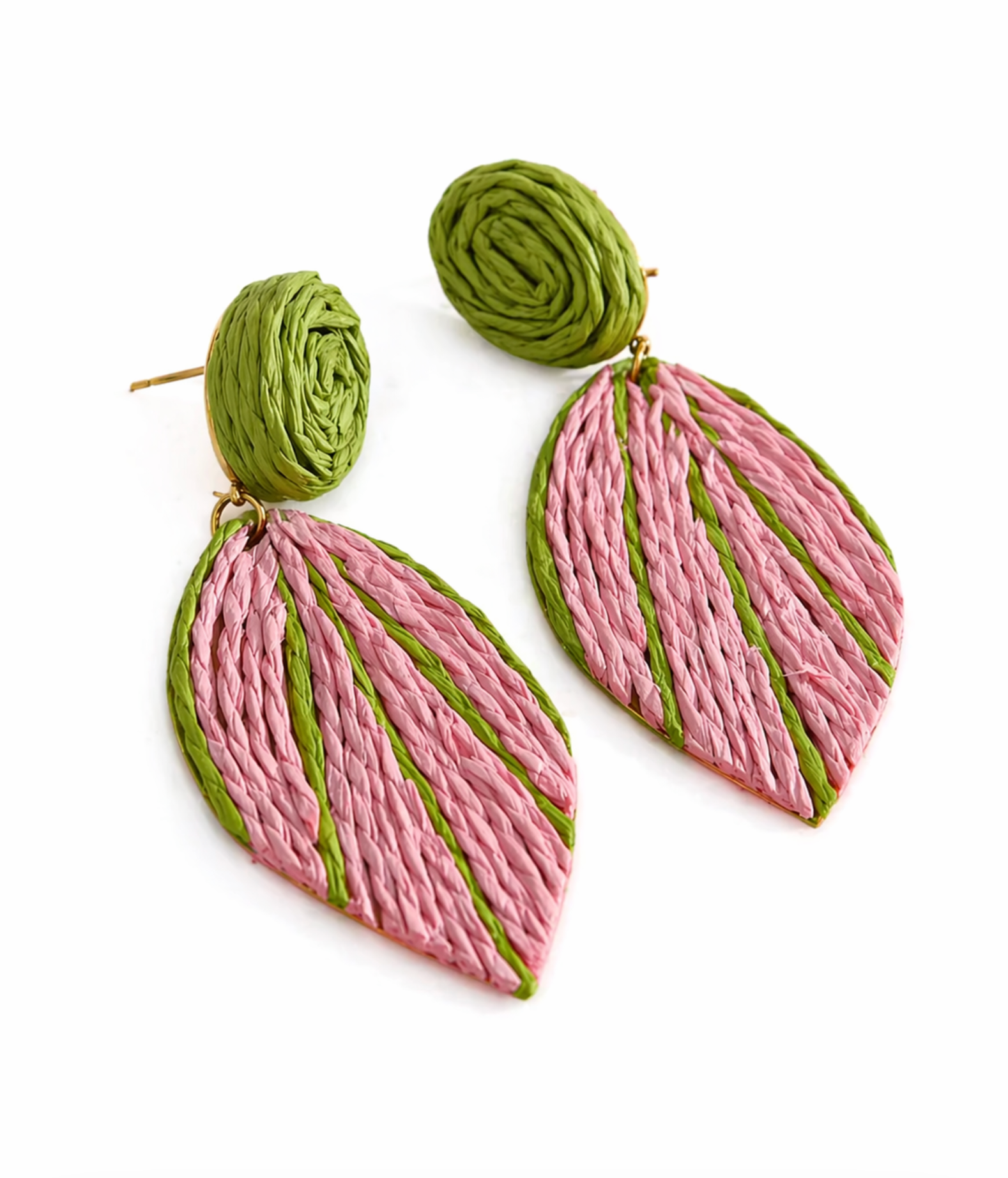 Palm Leaf Raffia Statement Earrings - HAVEN + FAYE Collective