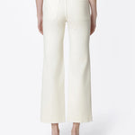 High Rise Pocket Slim/Wide Jean, Cream, Back View - VERVET