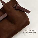 Suede Mini Trapeze Bag with Crossbody Strap, view 14