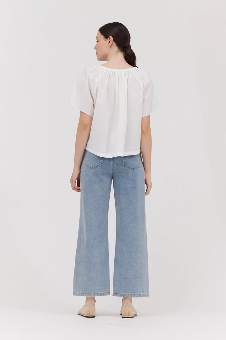 Side Ribbon V-Neck Blouse