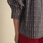 Floral Shirring Yoke Neck Blouse, En Merci - front full view