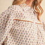 Lace Trim Collared Blouse, En Merci - sleeve detail