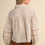 Lace Trim Collared Blouse, En Merci - styled photo