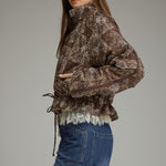 Brown/Blue Paisley Zip Jacket by Entro, view 3