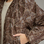 Brown/Blue Paisley Zip Jacket by Entro, view 5