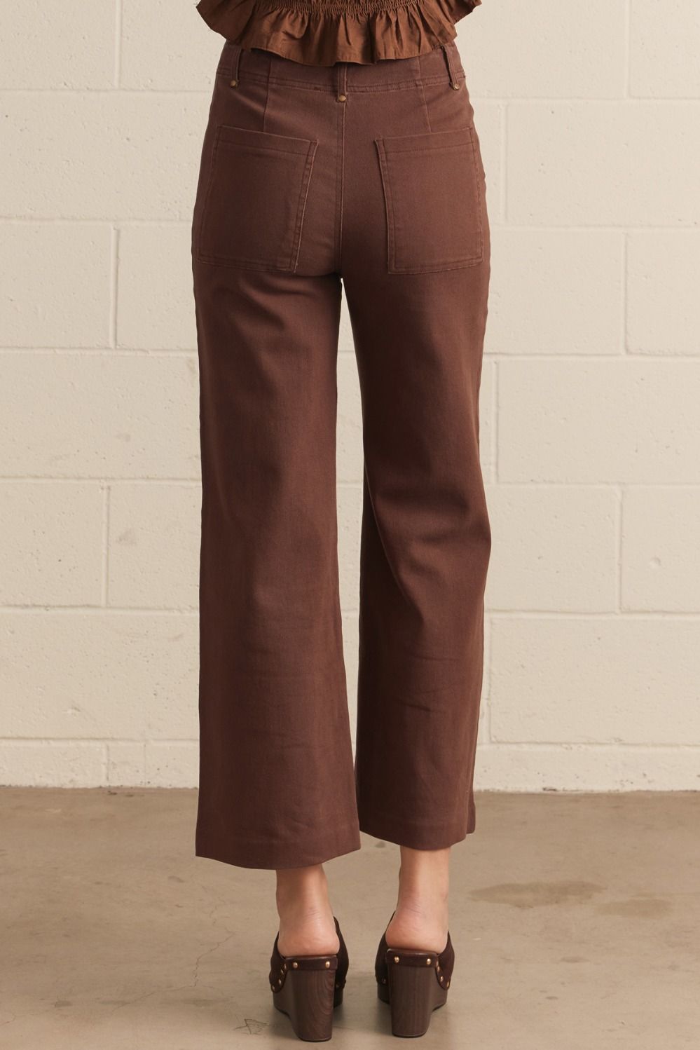Brown Wide Leg Pants, Entro - front view