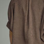 Chocolate Suede Feel Blouse by Entro, view 6
