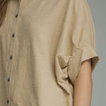 Ecru Suede Feel Blouse by Entro, view 5