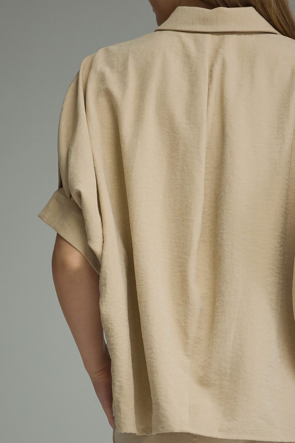 Ecru Suede Feel Blouse by Entro, view 6