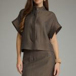 Espresso Tucker Blouse by Entro - Chatsworth Boutique, Fairhope Alabama