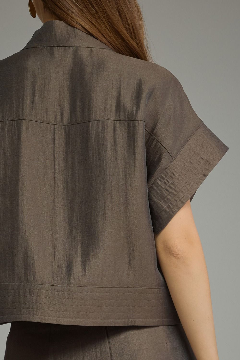Espresso Tucker Blouse by Entro, view 4