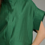 Green Tucker Blouse by Entro, view 3