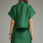 Green Tucker Blouse by Entro, view 4