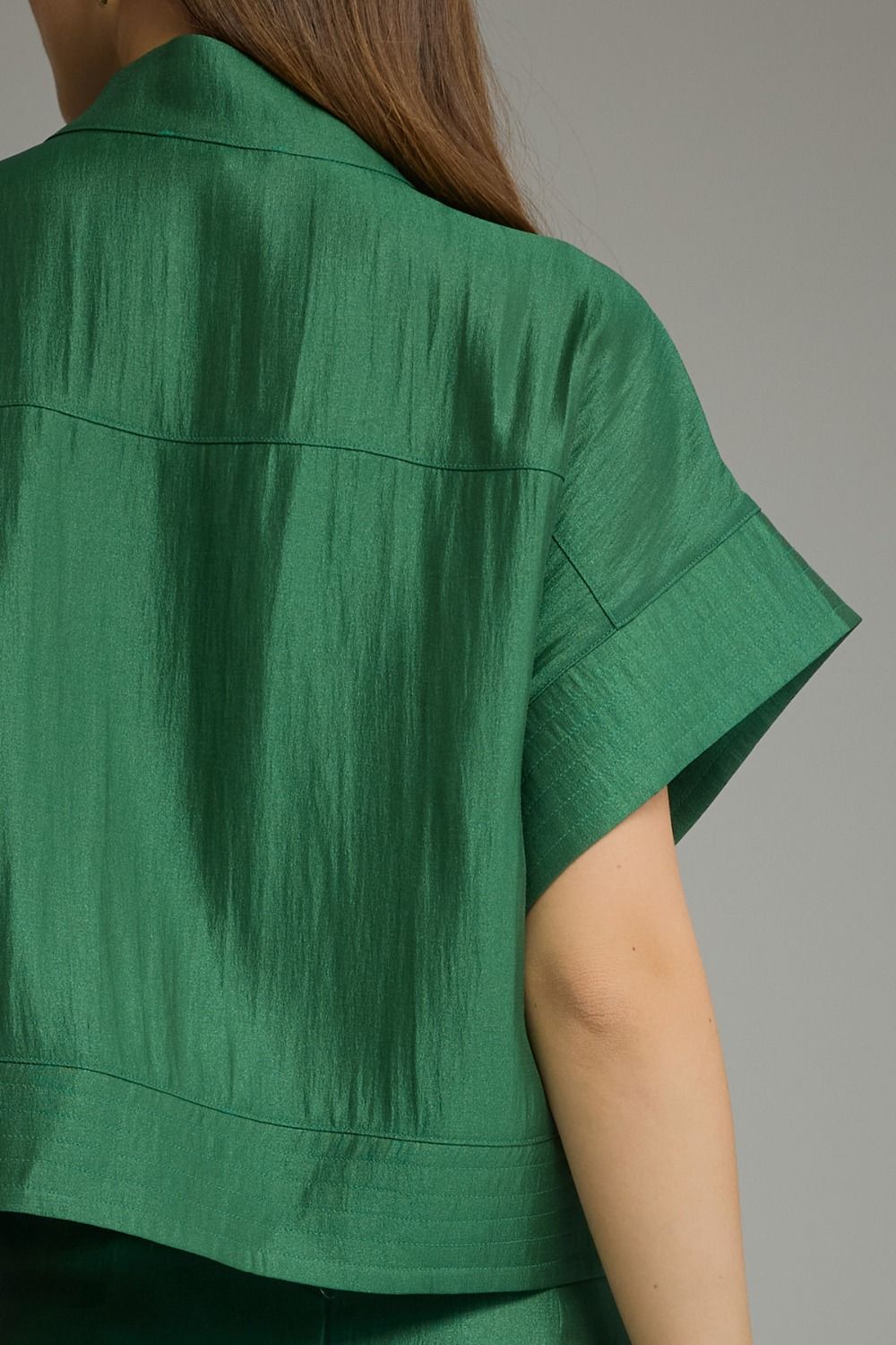 Green Tucker Blouse by Entro, view 5