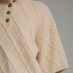 Ivory Cable Knit Sweater, Entro - detail view