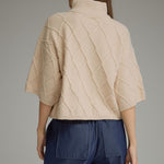 Ivory Cable Knit Sweater, Entro - lifestyle photo