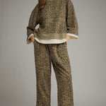 Olive Animal Print Pants by Entro, view 4