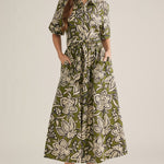 Olive Midi Dress by Entro, floral shirt dress - Chatsworth Boutique, Fairhope Alabama