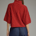 Red Cable Knit Sweater, Entro - front view