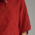 Red Cable Knit Sweater, Entro - lifestyle photo