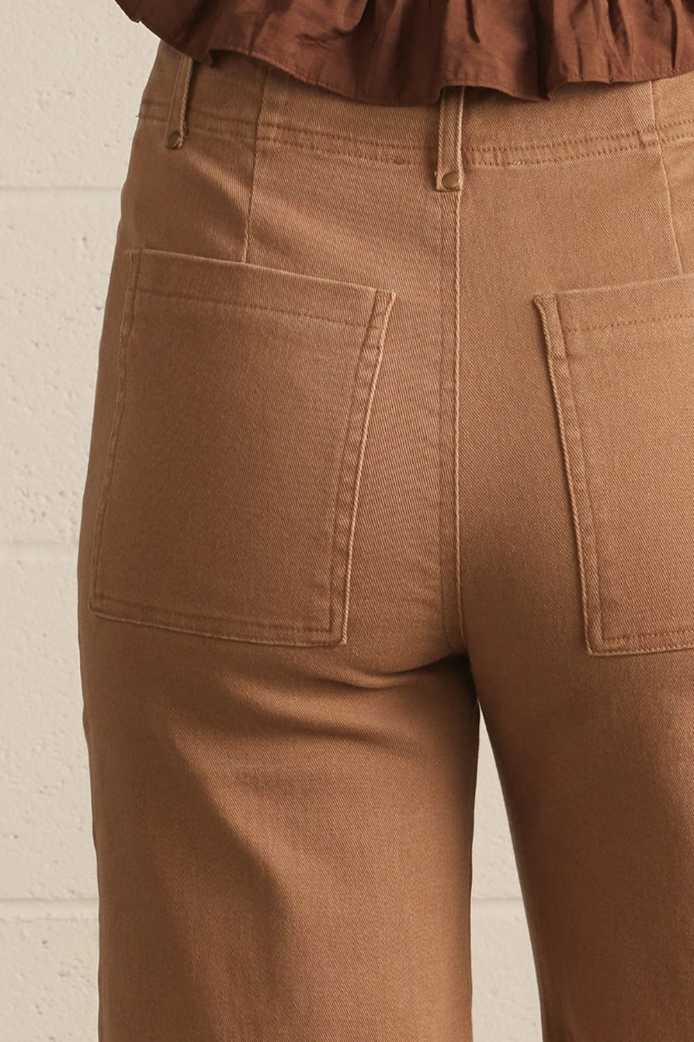Mocha Front Seam Crop, Styled - Entro
