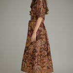 Terra Cotta Paisley Midi, Detail - Entro