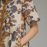 Ivory/Tan Trim Shirtdress Midi, Styled - Entro